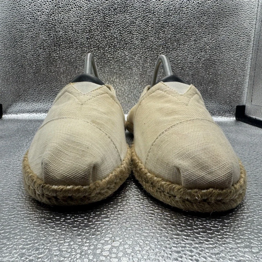 Size 8.5 TOMS Alpargata Espadrille Women Cream Canvas Slip On Flats 10017850